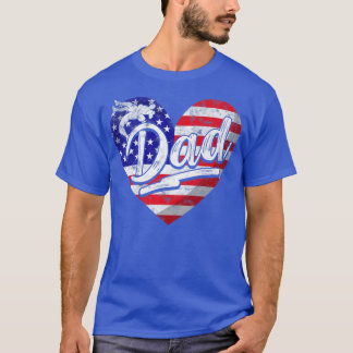 Männer - Patriotische amerikanische Flagge Herzstü T-Shirt