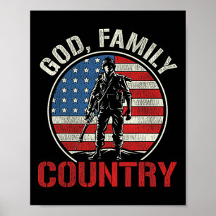 Männer Patriotischer Soldat Uns Flagge Armee Verei Poster