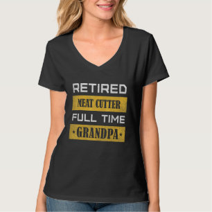 Männer Pensionierter Metzger Vollzeit Opa T-Shirt