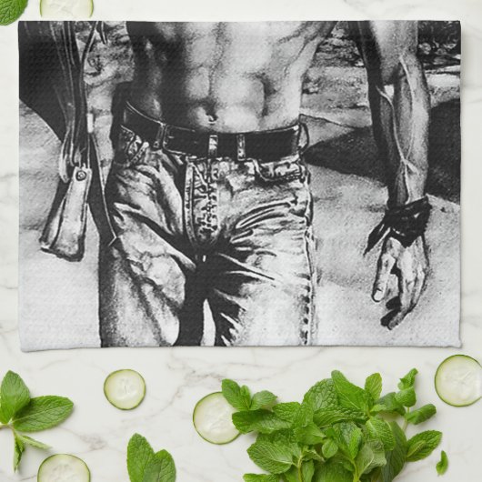 Männer Personalisiert Name Handgezeichnet Sexy Alp Geschirrtuch (Gefaltet)