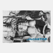 Männer Personalisiert Name Handgezeichnet Sexy Alp Geschirrtuch (Horizontal)