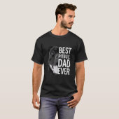 Männer Pitbull Vater Hund 4 T-Shirt (Vorne ganz)