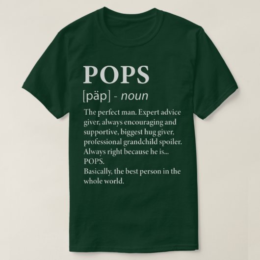 Männer Pop Definition Großvater Großvater T-Shirt