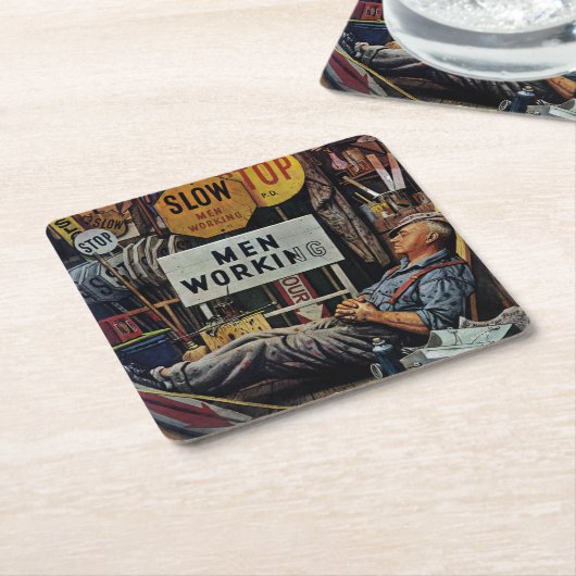 Männer Rechteckiger Pappuntersetzer (angewinkelt)