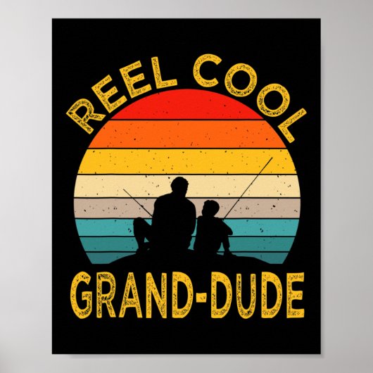 Männer Reel Cool Großartiger Typ Angeln Daddy Vint Poster (Vorne)