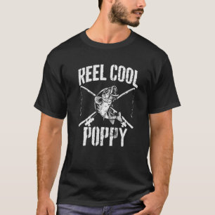 Männer Reel Cool Mohn Angeln Vatertag Opa T-Shirt