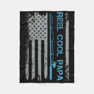 Männer Reel Cool Papa Angeln Us Flagge Patriotisch Fleecedecke