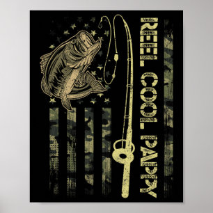Männer Reel Cool Pappy Tarnung Amerikanische Flagg Poster