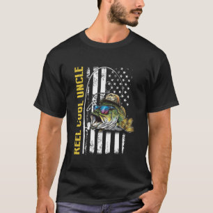 Männer Reel Cooler Onkel Amerikanische Flagge Ange T-Shirt
