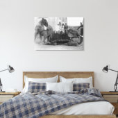 Männer reiten Elefanten in Indien FotografieIndien Leinwanddruck (Insitu (Schlafzimmer))