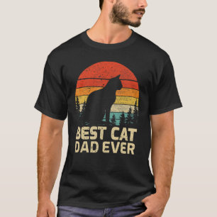 Männer Retro Vintage Bester Katzenvater Allerzeit  T-Shirt