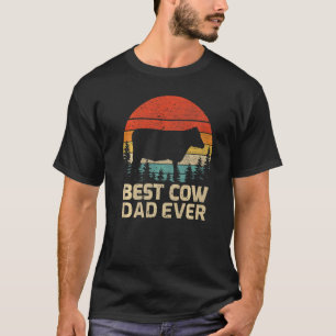 Männer Retro Vintage Bester Kuh-Vater Aller Zeiten T-Shirt