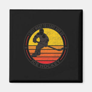 Männer Retro Vintage Eishockey Lustiger Eishockeys Magnet