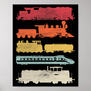 Männer Retro Züge Liebhaber Vintage Eisenbahn Weih Poster