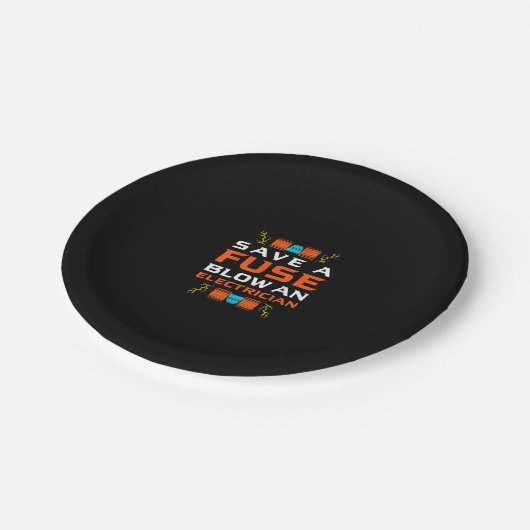 Männer Rettete eine Sicherung zu blasen und ein El Pappteller (Schrägansicht)