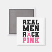 Männer Rock Pink Brustkrebs Bewusstsein Magnet (Vorderseite/Rückseite)