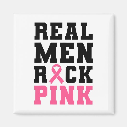 Männer Rock Pink Brustkrebs Bewusstsein Magnet (Vorne)