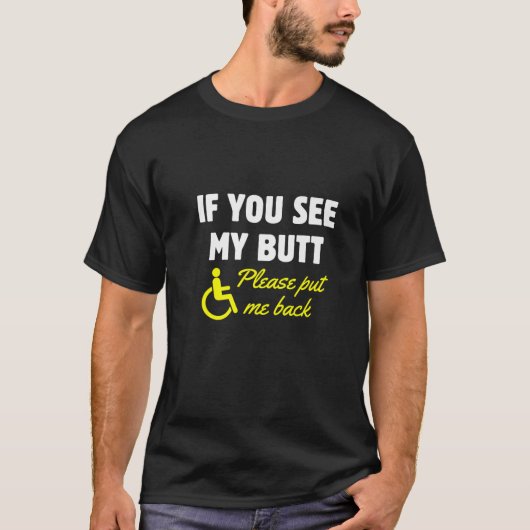 Männer Rollstuhlfahrer Spaß Behinderung Amputati T-Shirt (Vorderseite)