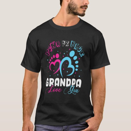 Männer Rosa oder blaue Grandpa-Lieben Sie Geschlec T-Shirt (Vorderseite)
