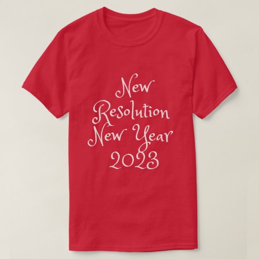 Männer Rot 2023 Resolution T - Shirt (Design vorne)