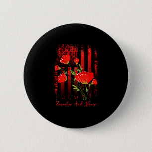 Männer rote Mohnblume Gedenktag Veteranentag Button