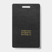 Männer Salon Barbar personalisiert Mitarbeiter Fot Ausweis (Back)