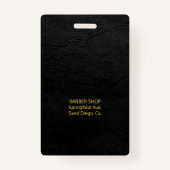 Männer Salon Barbar personalisiert Mitarbeiter Fot Ausweis (Rückseite)