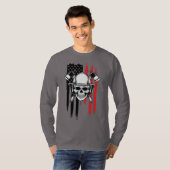 Männer Schädel Feuerwehrmann T-Shirt (Vorne ganz)