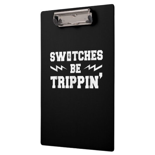 Männer-Schalter werden Trippin Funny Electrician G Klemmbrett (Links)