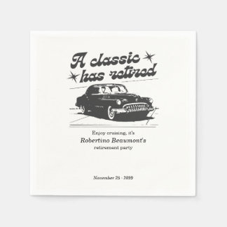 Männer Schwarze Klassiker-Auto-Fahrt-Rentnerparty Serviette