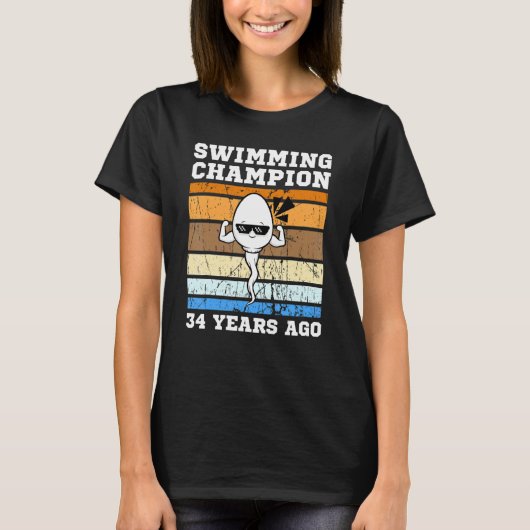 Männer schwimmen Champion vor 34 Jahren schnell Sp T-Shirt (Vorderseite)
