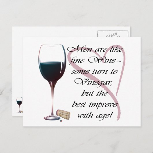 Männer sind wie feine Weingeschenke Postkarte (Vorne/Hinten)