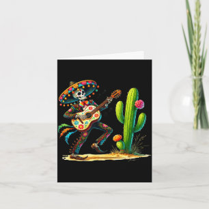 Männer Skelett Cinco de Mayo Mariachi Fiesta Gitar Karte