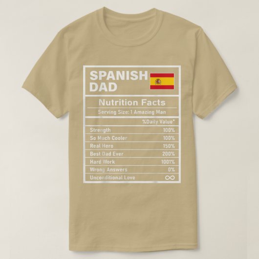 Männer Spanischer Vater Ernährung Fakten Vatertag T-Shirt (Design vorne)