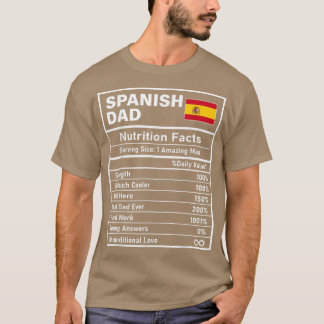 Männer Spanischer Vater Ernährung Fakten Vatertag T-Shirt