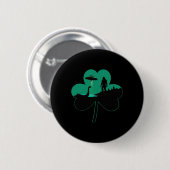 Männer St Patricks Day Alien Ufo Shamrock Sasquatc Button (Vorne & Hinten)
