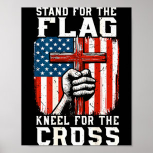 Männer stehen für Flagge knien vor dem Kreuz Chris Poster