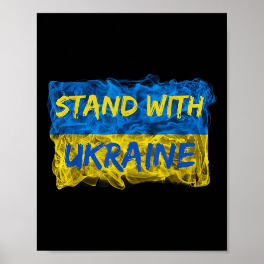 Männer stehen mit der Ukraine, ukrainische Flagge, Poster (Vorne)