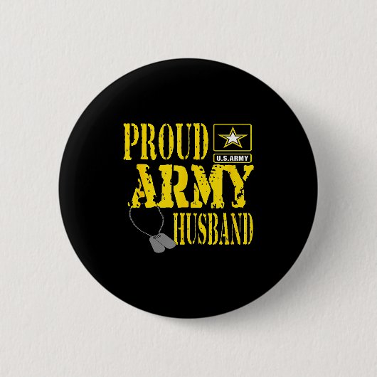 Männer Stolz Armee Ehemann Militär Kunstwerk Button (Vorderseite)