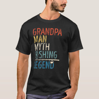 Männer Stolz Großvater Die Fishing-Legende Vintage T-Shirt