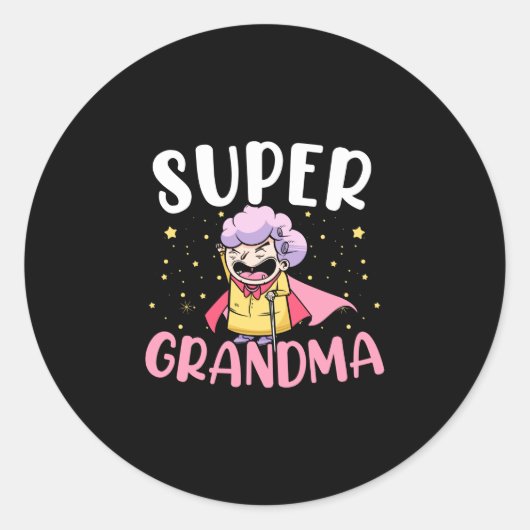 Männer Super Oma Superheld Großmutter Oma Runder Aufkleber (Vorderseite)