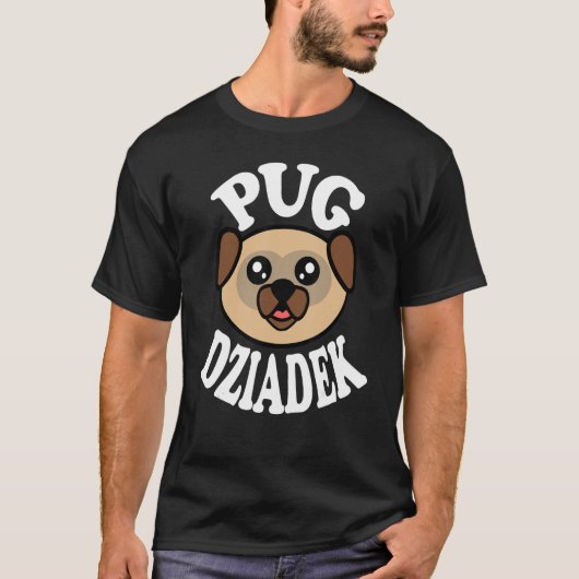 Männer Süßer Mops Dziadek T-Shirt (Vorderseite)