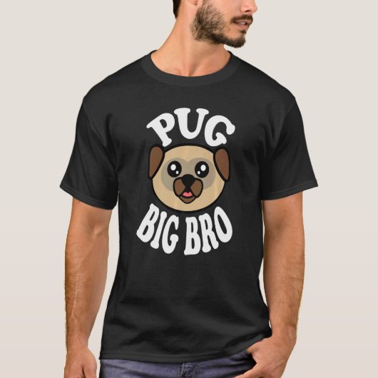 Männer Süßer Mops Großer Bruder T-Shirt (Vorderseite)