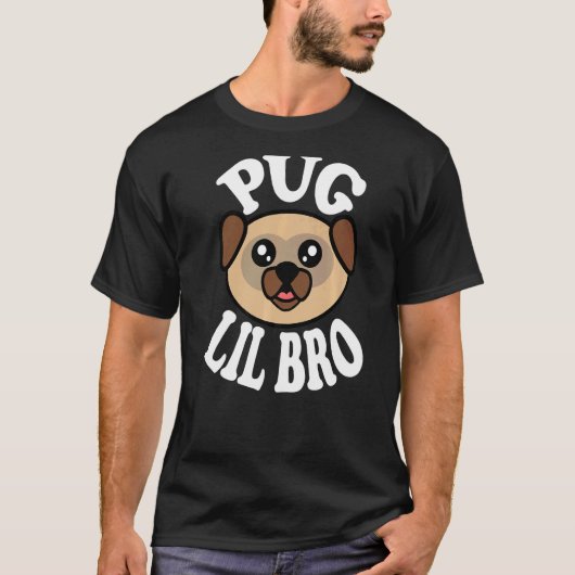 Männer Süßer Mops Kleiner Bruder T-Shirt (Vorderseite)