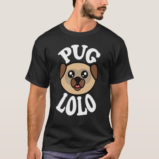 Männer Süßer Mops Lolo T-Shirt (Vorderseite)