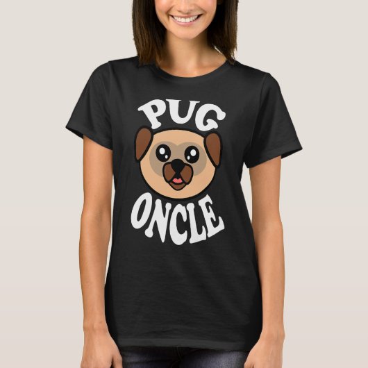 Männer Süßer Mops Onkel T-Shirt (Vorderseite)