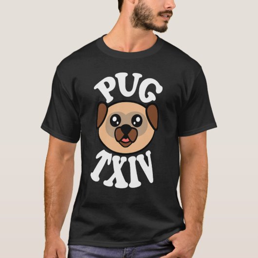 Männer Süßer Mops Papa T-Shirt (Vorderseite)