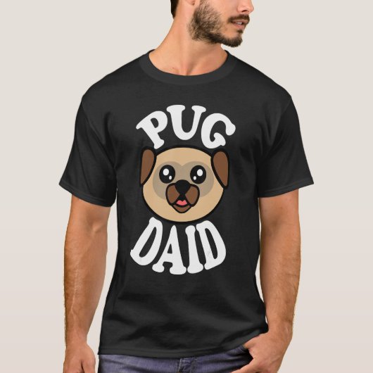 Männer Süßer Mops Vater T-Shirt (Vorderseite)