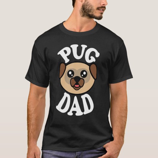 Männer Süßer Mops Vater T-Shirt (Vorderseite)