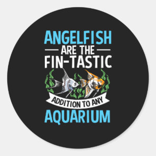 Männer süßer Skalarfisch Besitzer Aquarium Fischli Runder Aufkleber